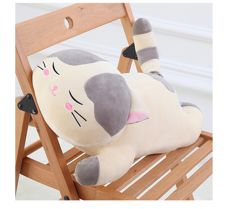Cat Plushies Snooze Cat Plush Toy: Soft Kitten Doll with Down Cotton Pillow & Scratch Machine