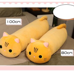 Cat Plushies XL: Soft Cartoon Stuffed Toy, Long Animal Pillow Cushion