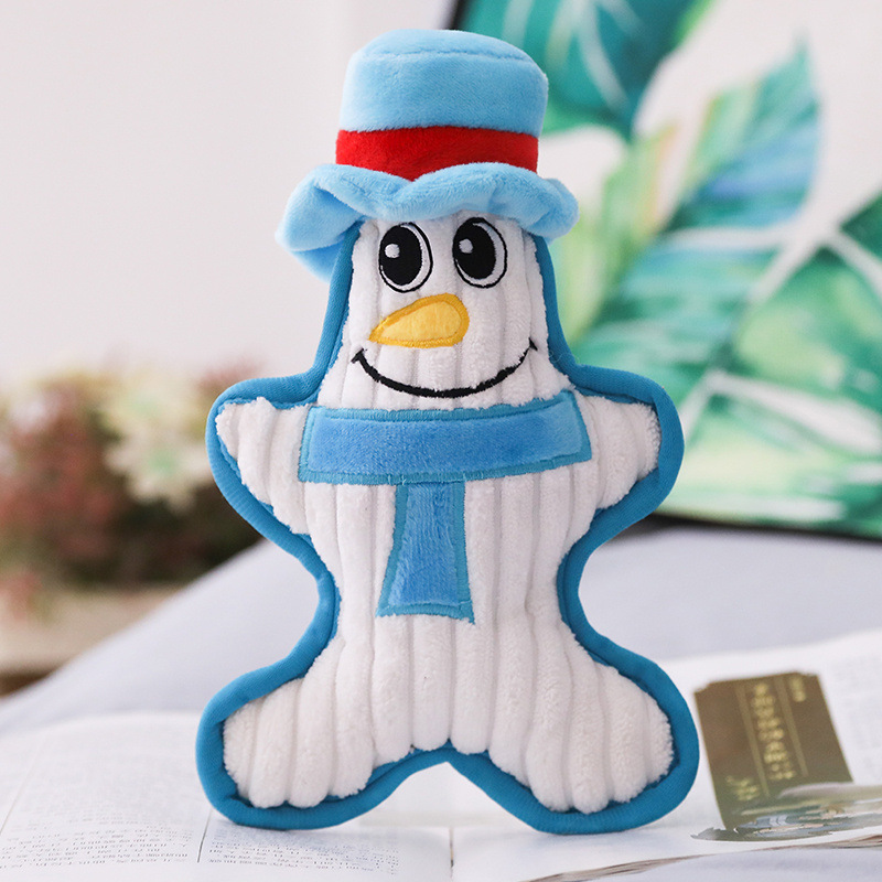 Christmas Plushies Adorable Santa Penguin & Snowman Plush Toy for Pet Molar Care