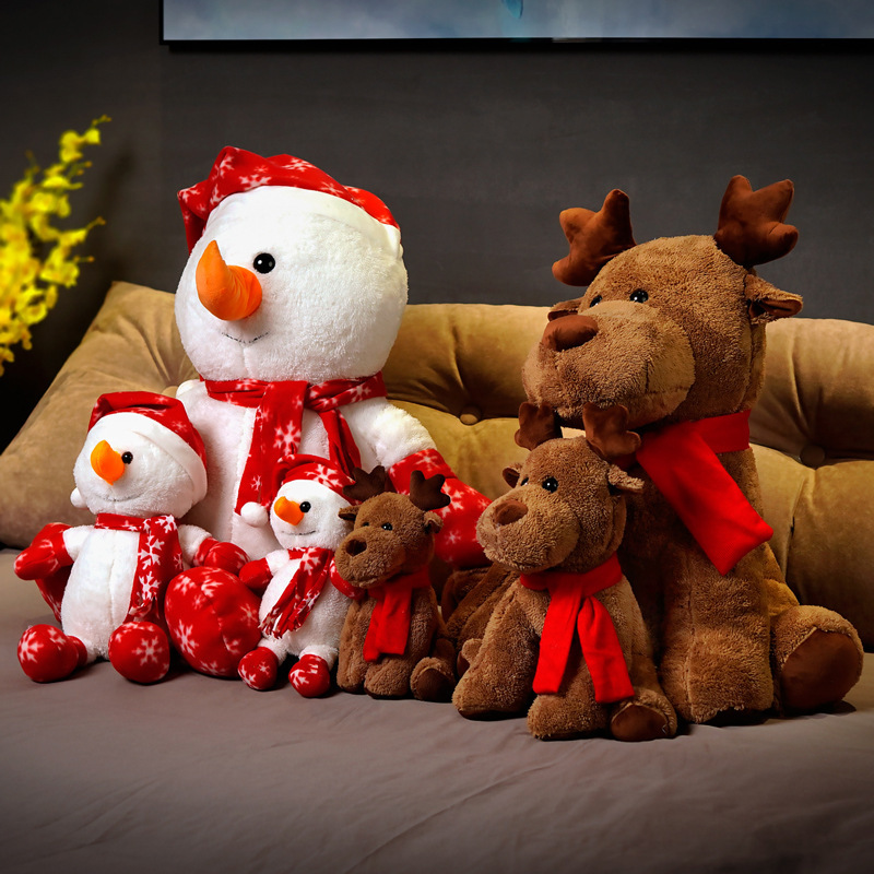 Christmas Plushies Adorable Snowman & Elk Ragdoll Plush - Perfect Christmas Gift