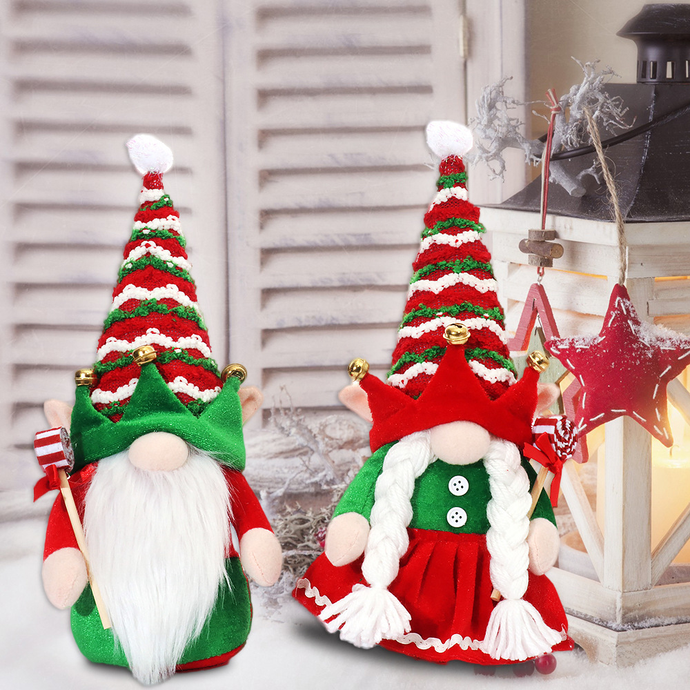 Christmas Plushies Charming Elf Santa Claus Couple Dolls - Perfect Holiday Ornaments