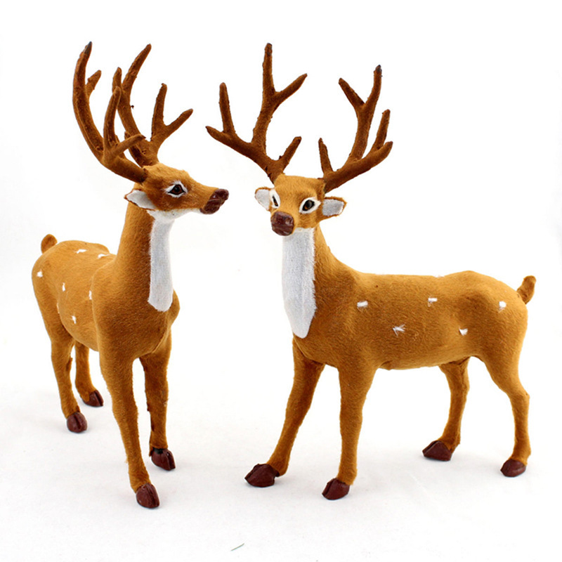 Christmas Plushies Realistic Christmas Deer Elk Props for Festive Window Decorations