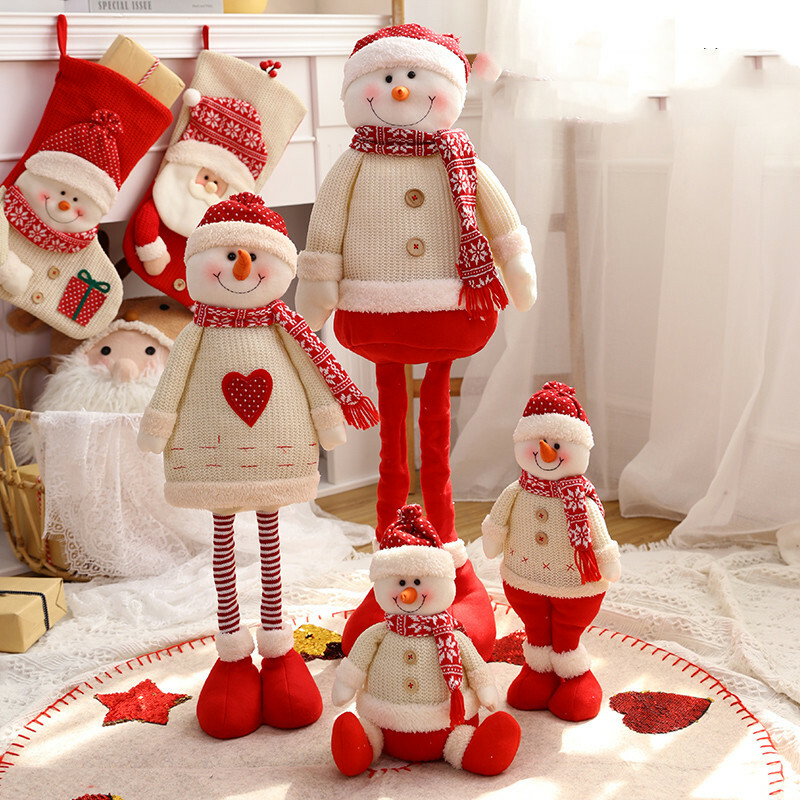 Christmas Plushies Retractable Christmas Dolls: Unique & Festive Arrangement