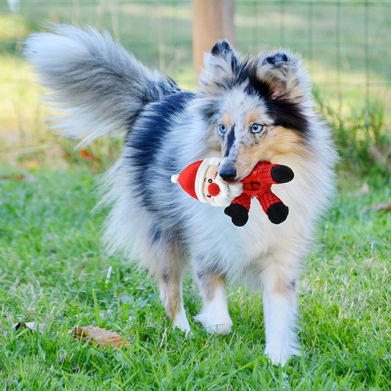 Christmas Plushies Santa Claus Plush Dog Toy Puzzle: Christmas Treat, Clean Teeth & Fun!