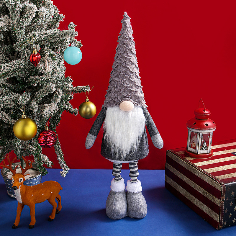 Christmas Plushies Stretchable Faceless Old Man Doll for Festive Christmas Decorations