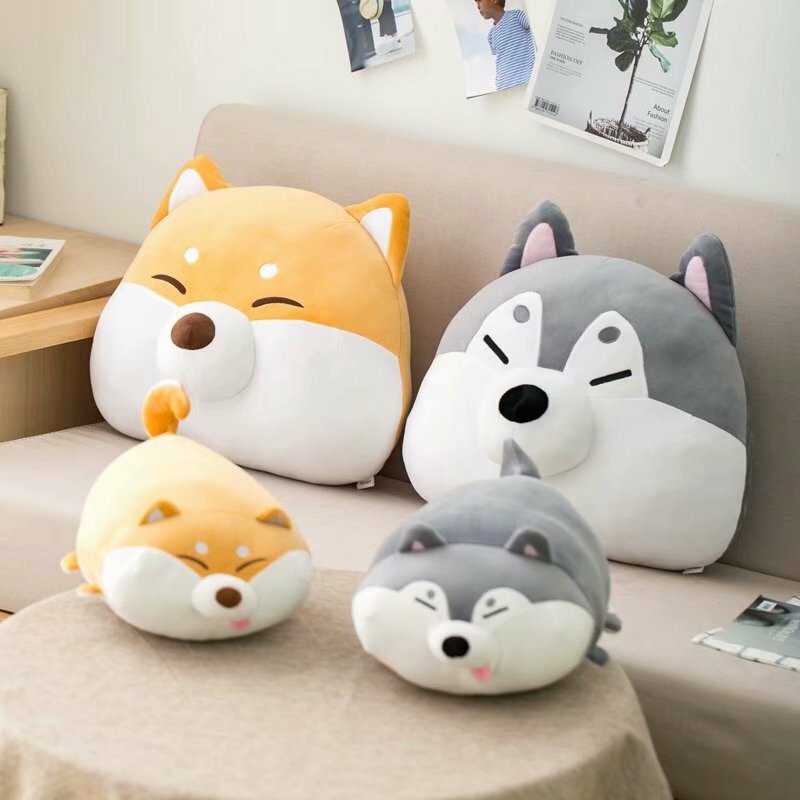 Corgi Plushies Adorable Shiba Inu & Husky Dog Plush Pillow - Perfect for Car & Siesta