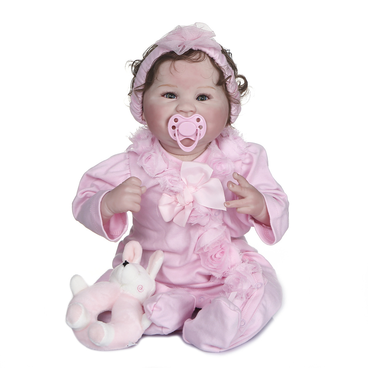 CozyPlushies Adorable Smiling Reborn Baby Toy with Acrylic Eyes - Perfect Gift