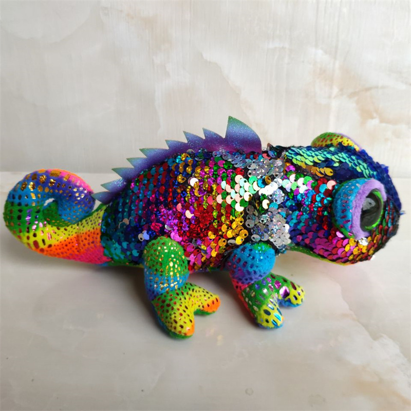 CozyPlushies Charming Chameleon Plush Toy with Big Eyes & Sequins - Perfect Gift