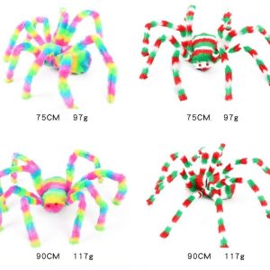 CozyPlushies Outdoor Cobwebs & Plush Spider Toys for Spooky Venue Decorations
