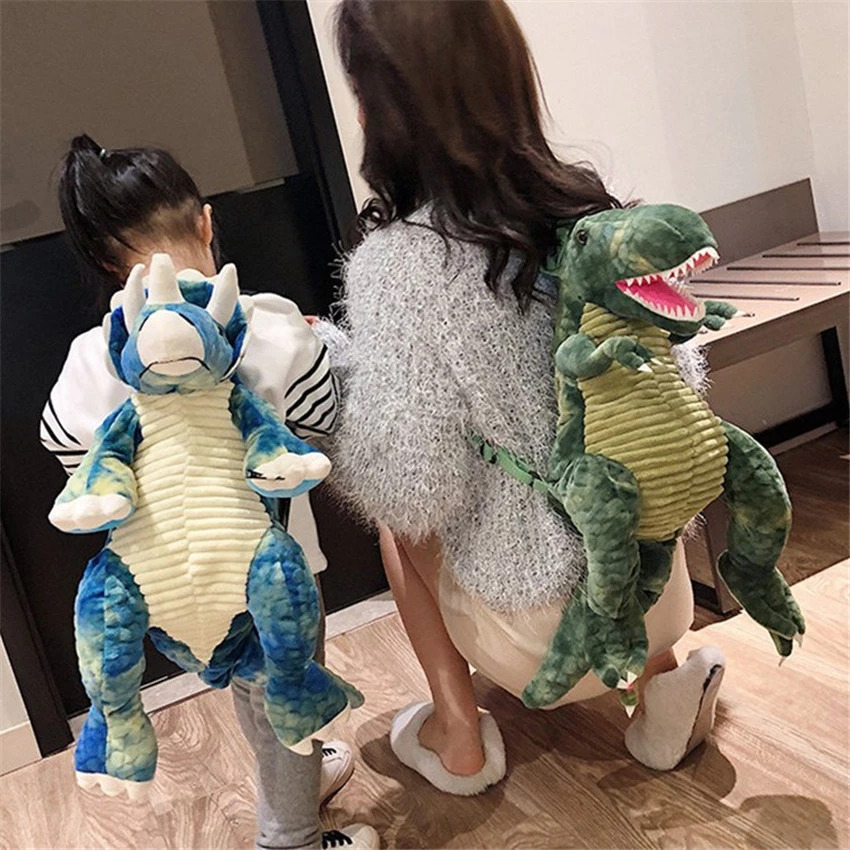 Dinosaur Plushies Adorable 3D Dinosaur Backpack for Kids - Cute Plush Animal Bags for Boys & Girls