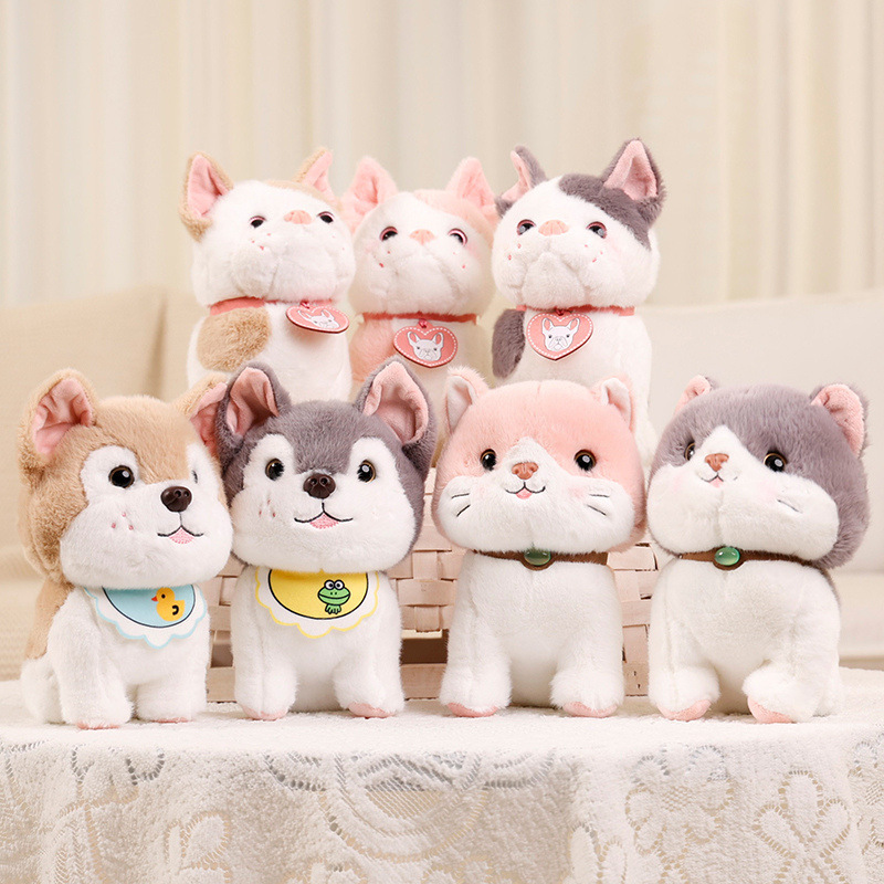 Dog Plushies Adorable Realistic Cat vs Dog Plush Toys: Perfect Gift for Kids