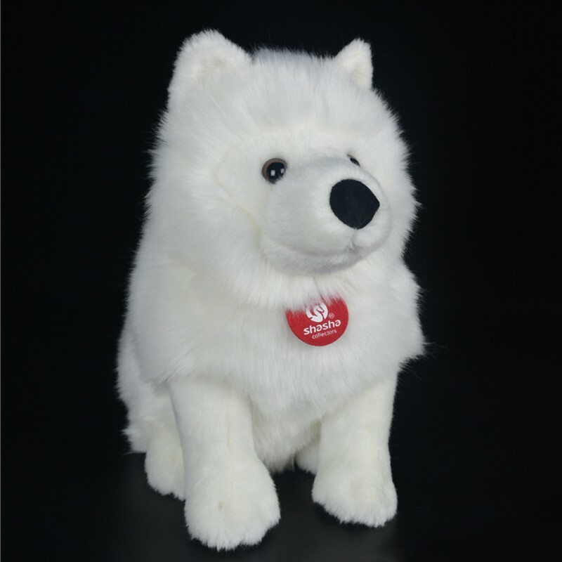 Dog Plushies Realistic Samoyed Dog Plush Toy - Adorable Stuffed Animal Companion