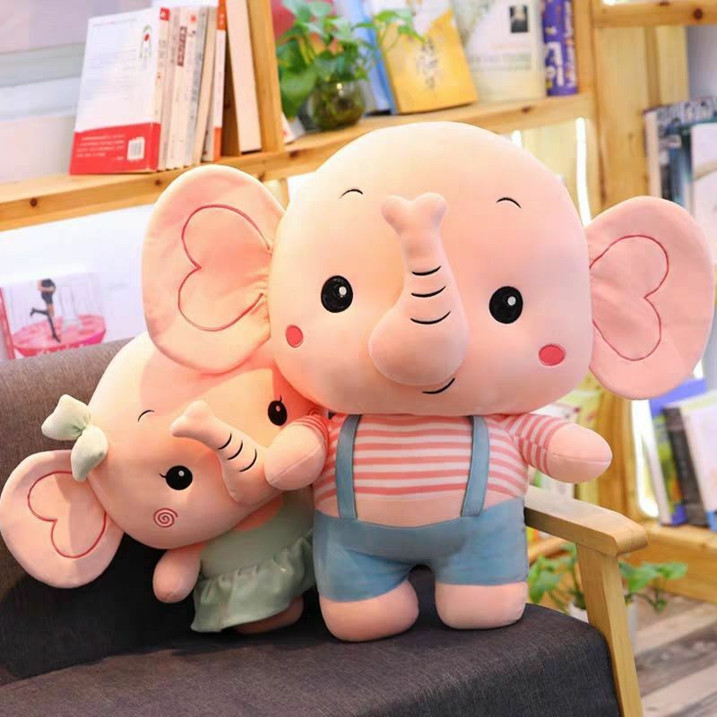 Elephant Plushies Adorable Baby Elephant Couple Dolls - Perfect Cartoon Gift