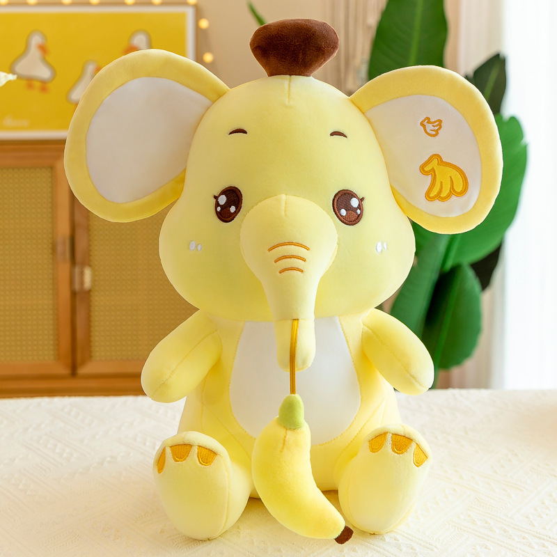 Elephant Plushies Adorable Baby Elephant Doll with Banana - Perfect Scissor Machine Holder
