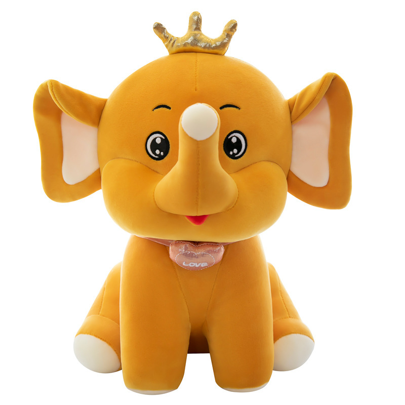 Elephant Plushies Adorable Crowned Elephant Plush Toy - Perfect Creative Animal Pillow