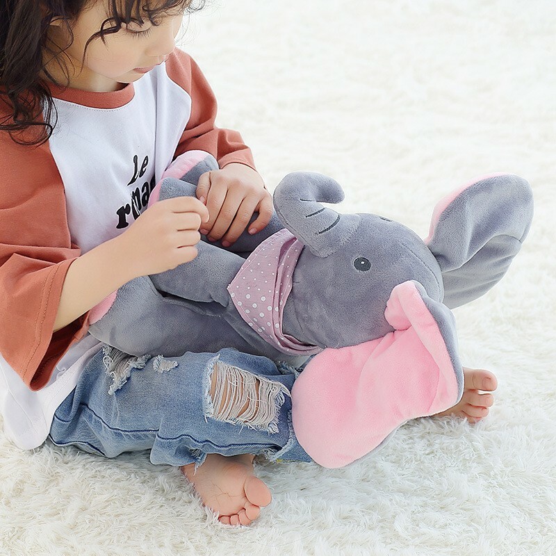 Elephant Plushies Interactive Peekaboo Elephant Plush Toy for Kids' Learning & Fun