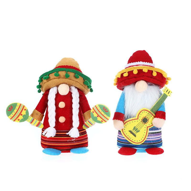 Event Plushies Authentic Mexican Carnival Sombrero Dolls with Musical Instruments