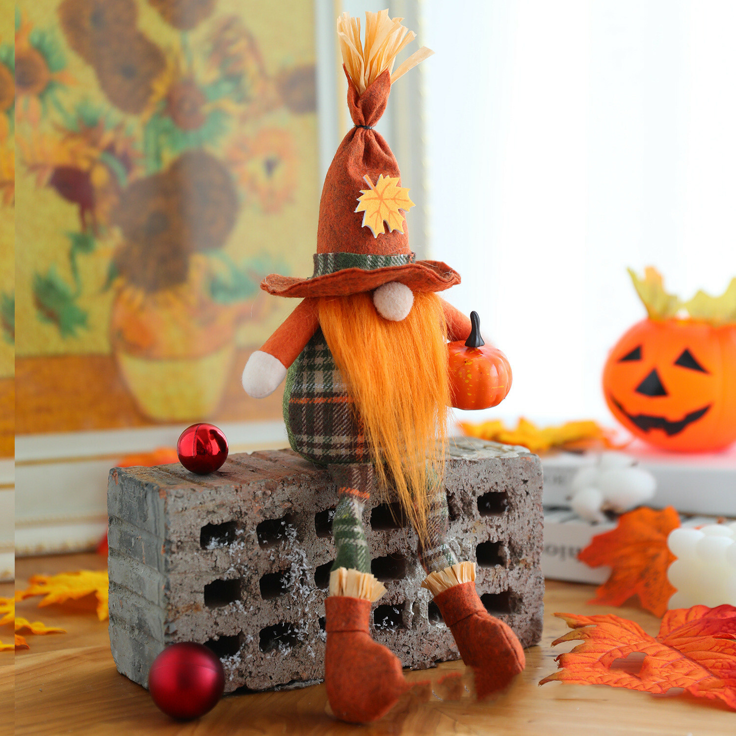 Event Plushies Charming Pumpkin Broom Witch Doll - Perfect for Harvest Festival Decor