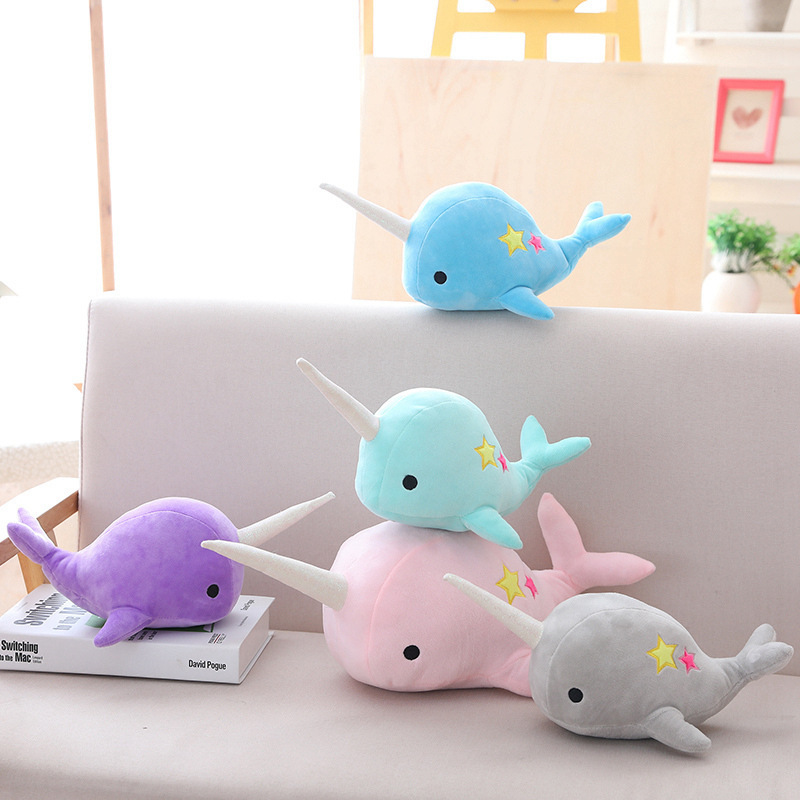 Fish Plushies Adorable Twin Star Narwhal Plush Toy: Perfect Gift for Kids
