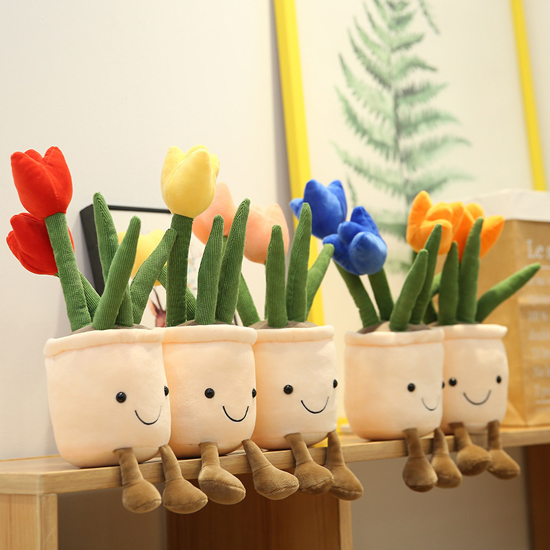 Flower Plushies Charming Tulip Bouquet Plush Toy: Perfect Living Room Decor & Gift