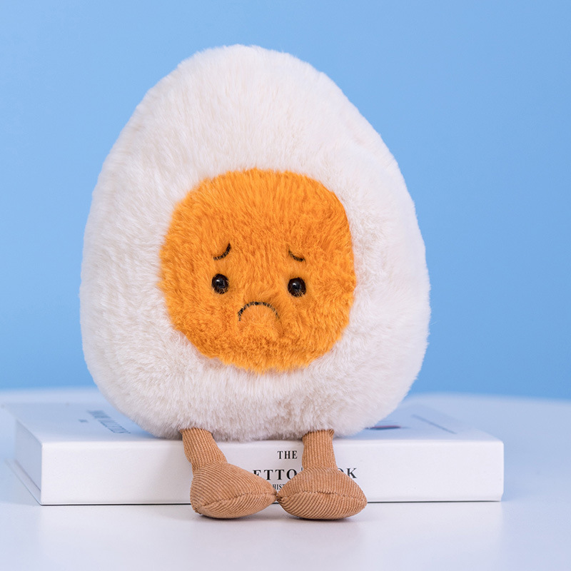 Food Plushies Adorable Boiled Egg Plush Toy - Perfect Cuddly Gift for All Ages