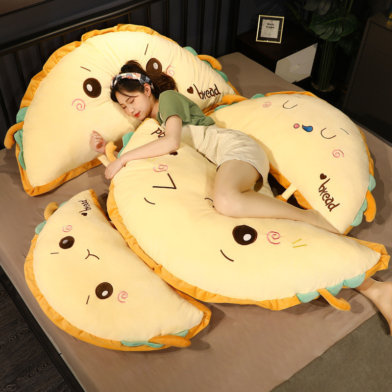 Food Plushies Adorable Cartoon Bread Semicircle Pillow - Plush Dumpling Cushion