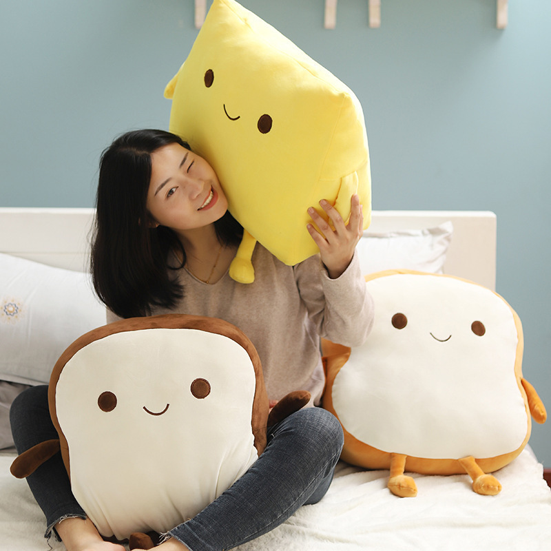 Food Plushies Adorable Fashion Bread Plush Pillow - Expressive Soft Toy for All Ages