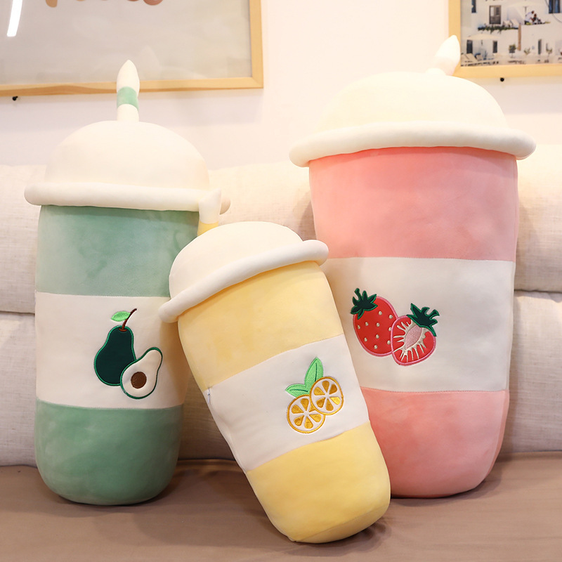 Food Plushies Adorable Fruit Milk Tea Cup Plush Toy - Perfect Gift for Kids