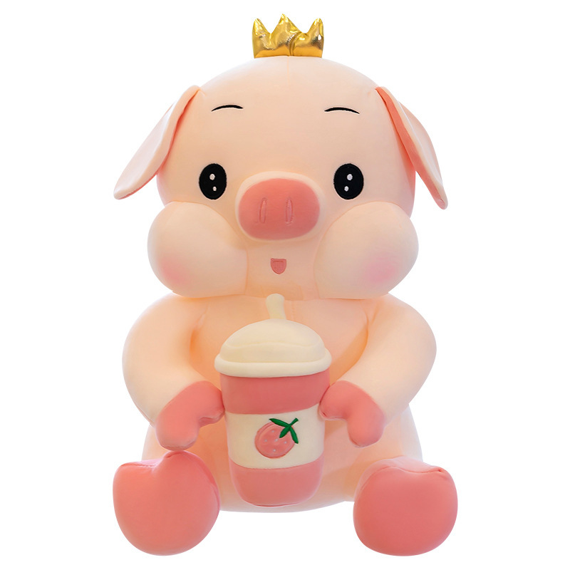 Food Plushies Adorable Milk Tea Pig Plush Toy - Perfect Gift for Cuddles