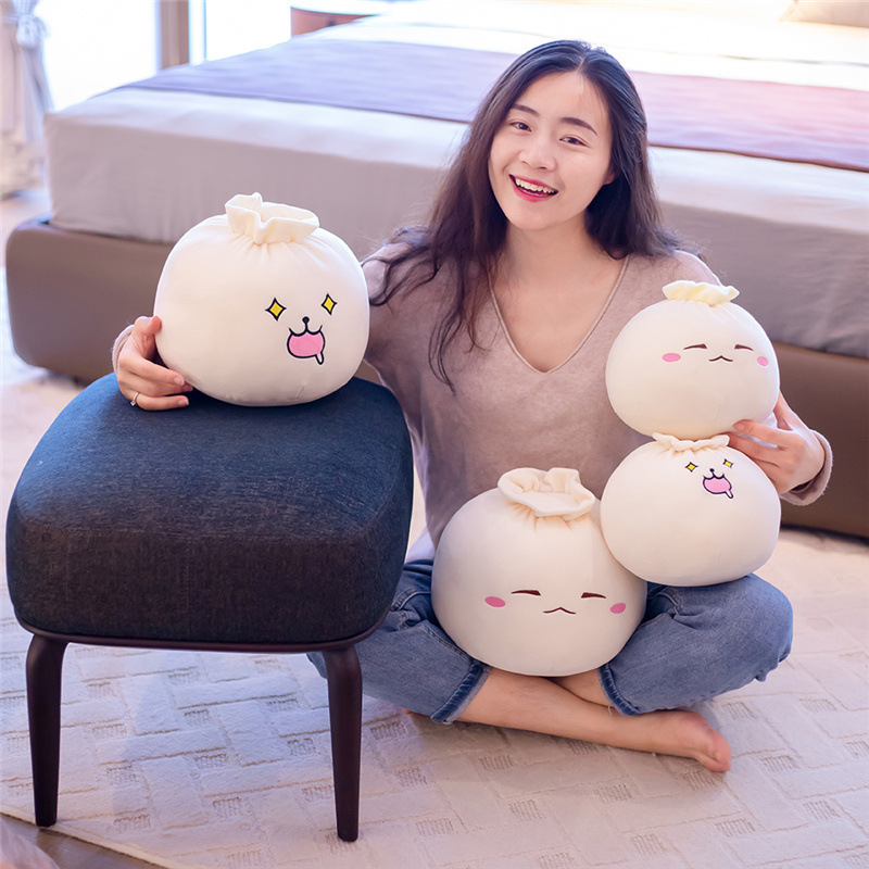 Food Plushies Giant Meat Buns Plush Doll Pillow - Soft & Huggable Comfort