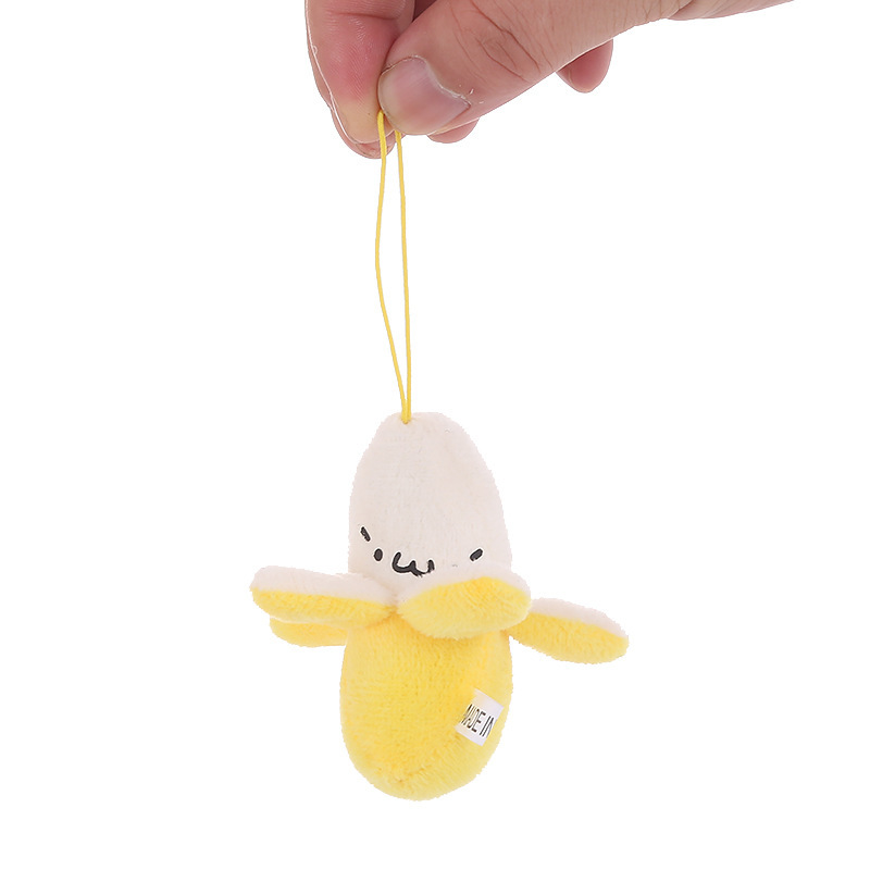 Food Plushies Handmade Peeled Banana Plush Toy: Cute Expression Doll & Phone Pendant