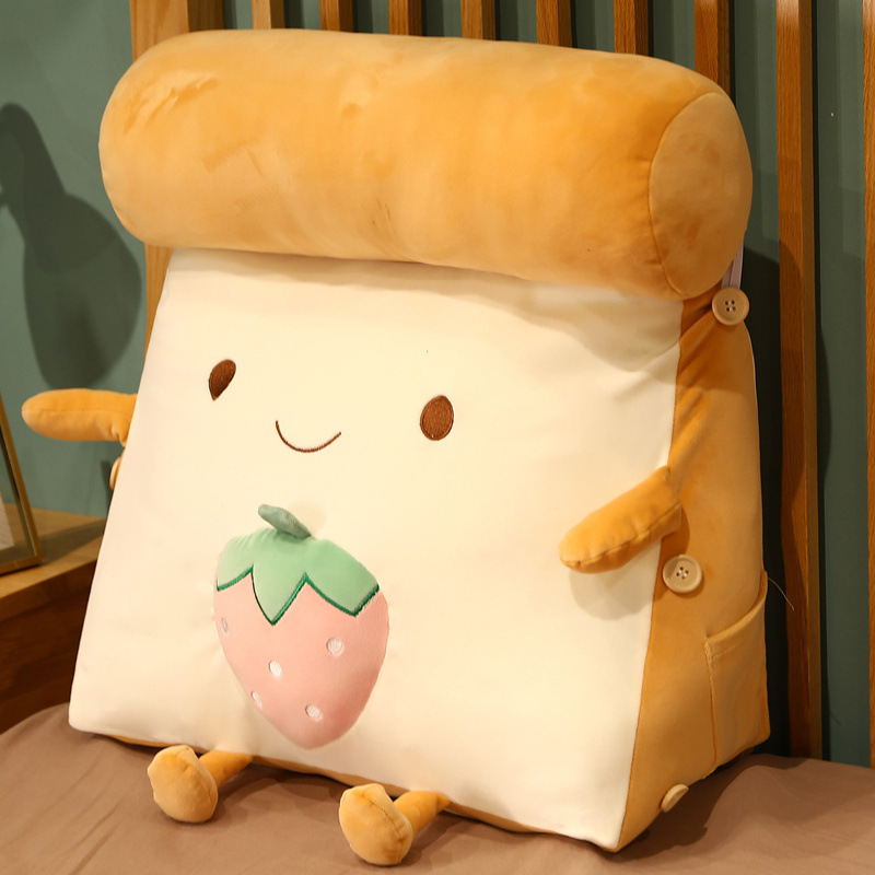 Food Plushies Triangle Toast Tatami Pillow - Adjustable & Washable Comfort
