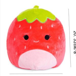 Fruit Plushies 8 Inch 3D Strawberry Plush Toy Pillow - Perfect Birthday Gift & Sofa Decor