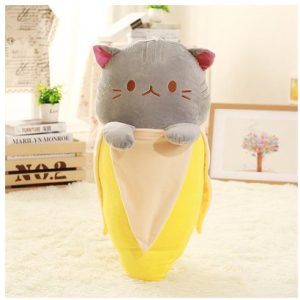 Fruit Plushies Adorable Banana Cat Pillow - Perfect Cuddly Companion for Sleep