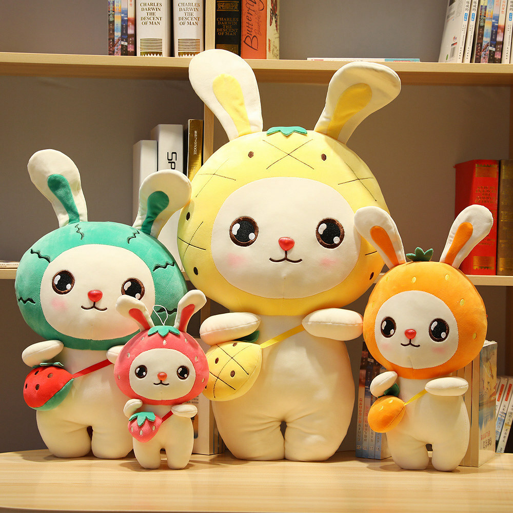 Fruit Plushies Adorable Fruit Bunny Plush Toy: Cute Cartoon Doll for Kids