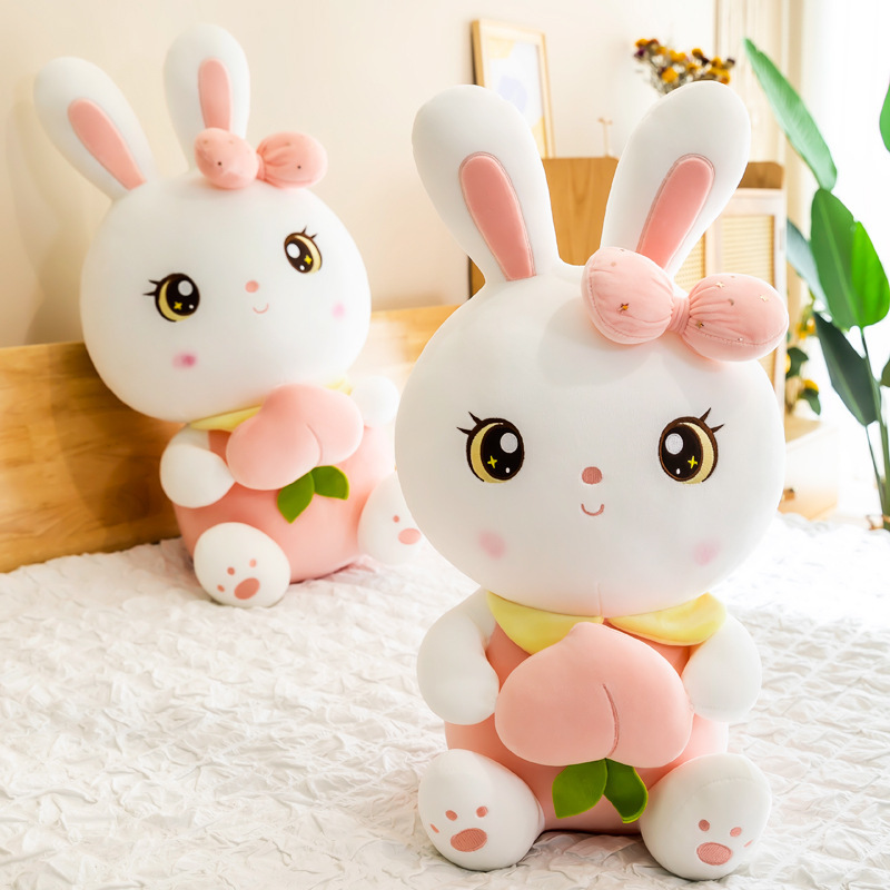 Fruit Plushies Adorable Fruit Bunny Plush Toy: Peach Rabbit Doll for Girls