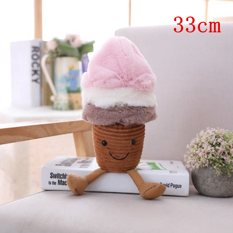 Fruit Plushies Adorable Pink Ice Cream Mushroom Plush Toy - Perfect Gift for Kids