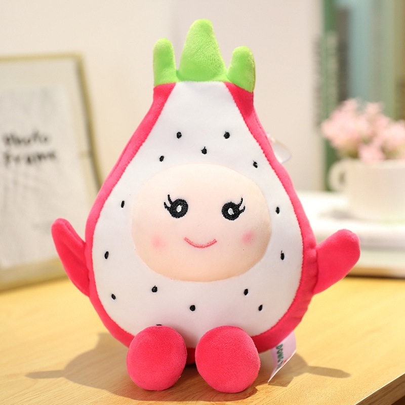 Fruit Plushies Lifelike Dragon Fruit Peach Plush Toy: Stuffed Shoulder Bag & Pillow for Kids