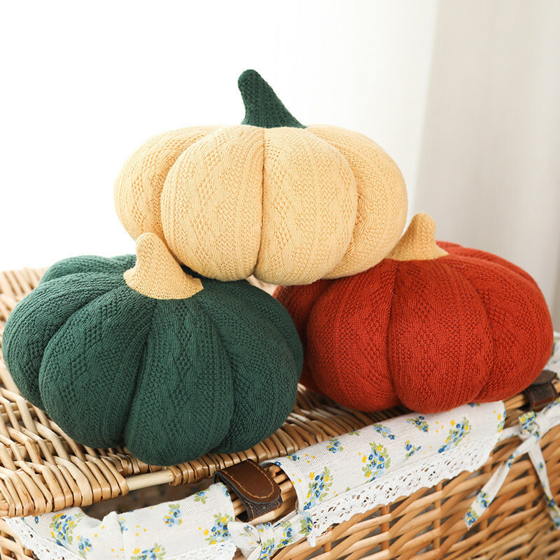 Halloween Plushies Charming Halloween Pumpkin Wool Throw Pillow - Cozy & Festive Decor