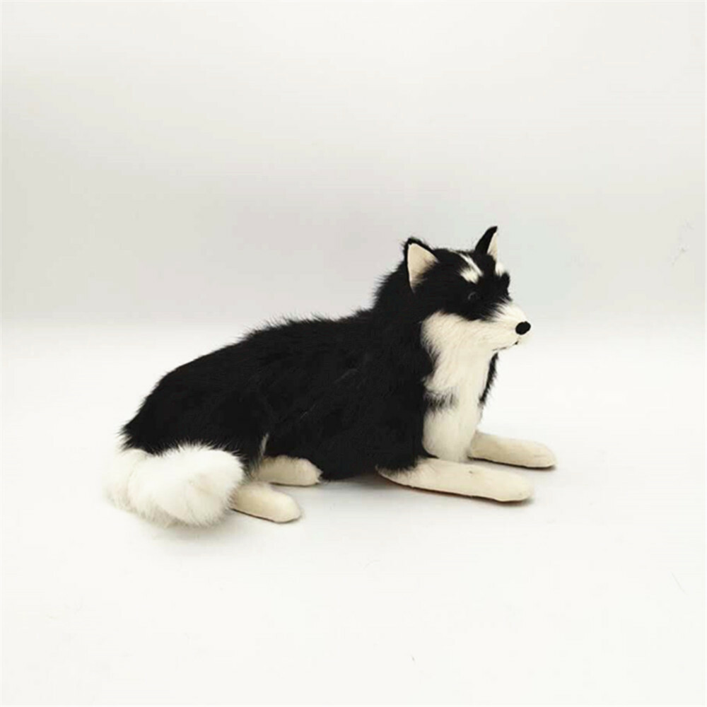 Husky Plushies Realistic Furry Husky Dog Handicraft – Lifelike Plush Pet Collectible
