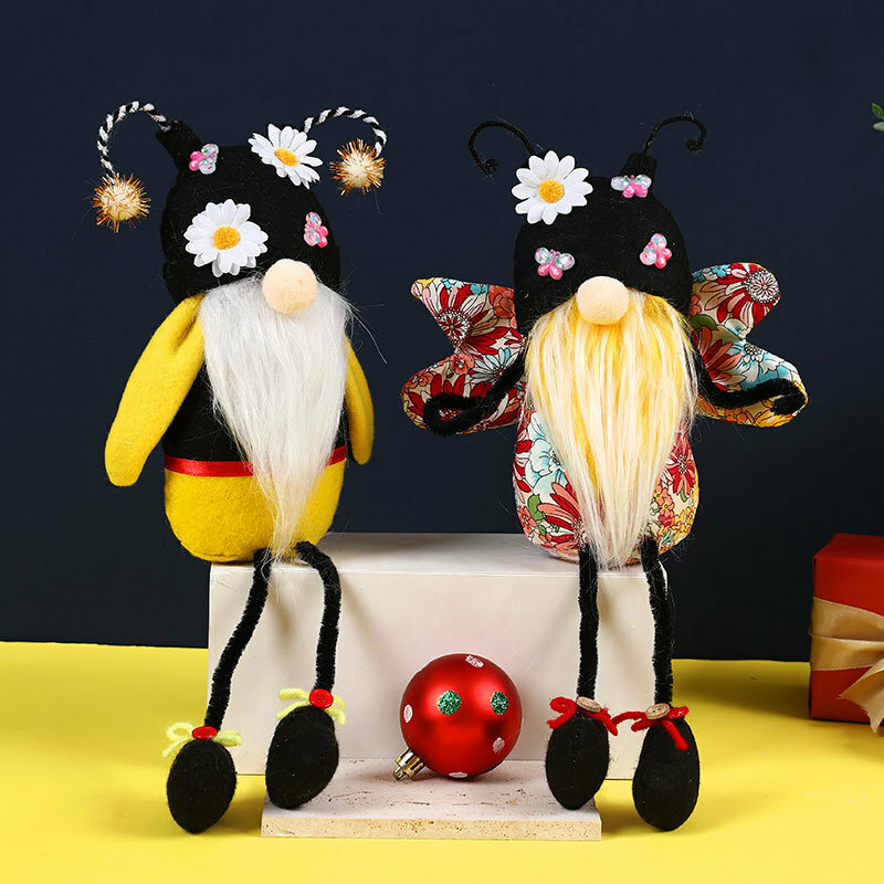 Insect Plushies Charming Faceless Doll with Long Legs - Bee Festival Flower Butterfly Theme