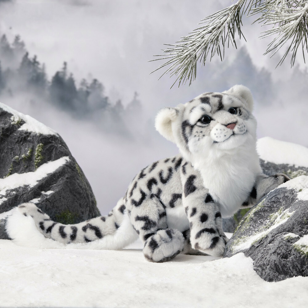 Lion Plushies Adorable Snow Leopard Plush Toy - Lifelike Stuffed Animal Doll