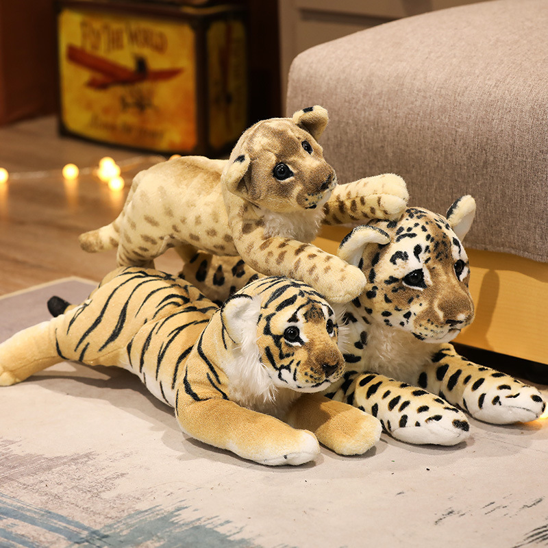 Lion Plushies Realistic Lion King Plush Toy - Soft Cuddly Tiger & Leopard
