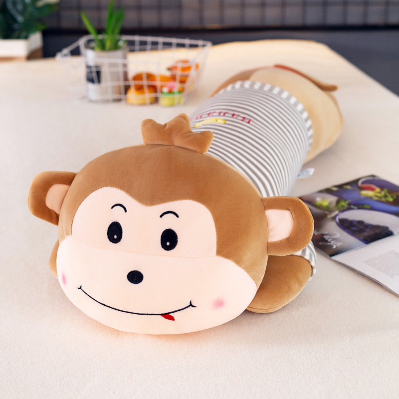 Monkey Plushies Adorable Striped Monkey Doll - Soft Cotton for Cuddling Comfort