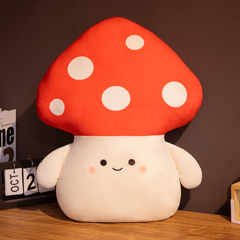 Mushroom Plushies Adorable Red Mushroom Plush Toy Pillow - Perfect Doll for Cuddles