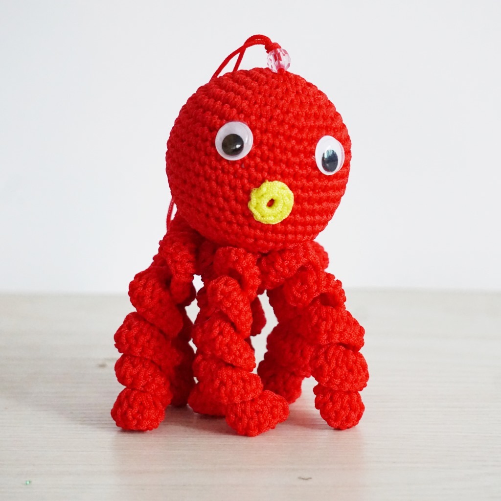 Octopus Plushies Adorable Crocheted Woolen Octopus Toy: Small Knitted Cartoon Doll
