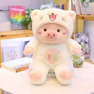 Pig Plushies Adorable Cartoon Teddy Bear & Pig Plush Doll Hat - Perfect Gift