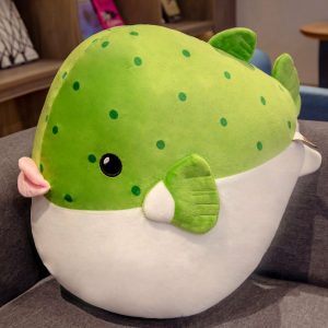 Sea Plushies Adorable Puffer Fish Plush Pillow - Soft & Huggable Round Toy