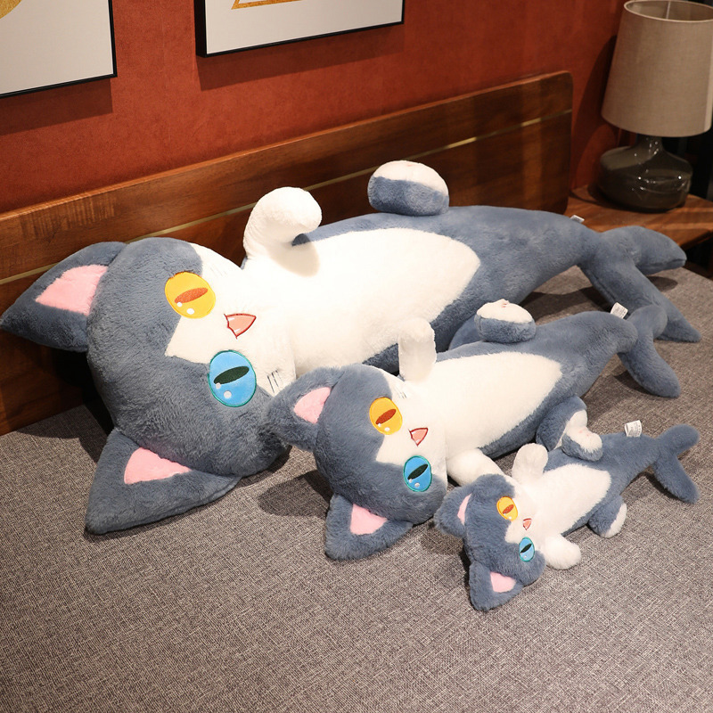 Sea Plushies Adorable Shark Cat Plush Pillow - Perfect Gift for Kids & Students