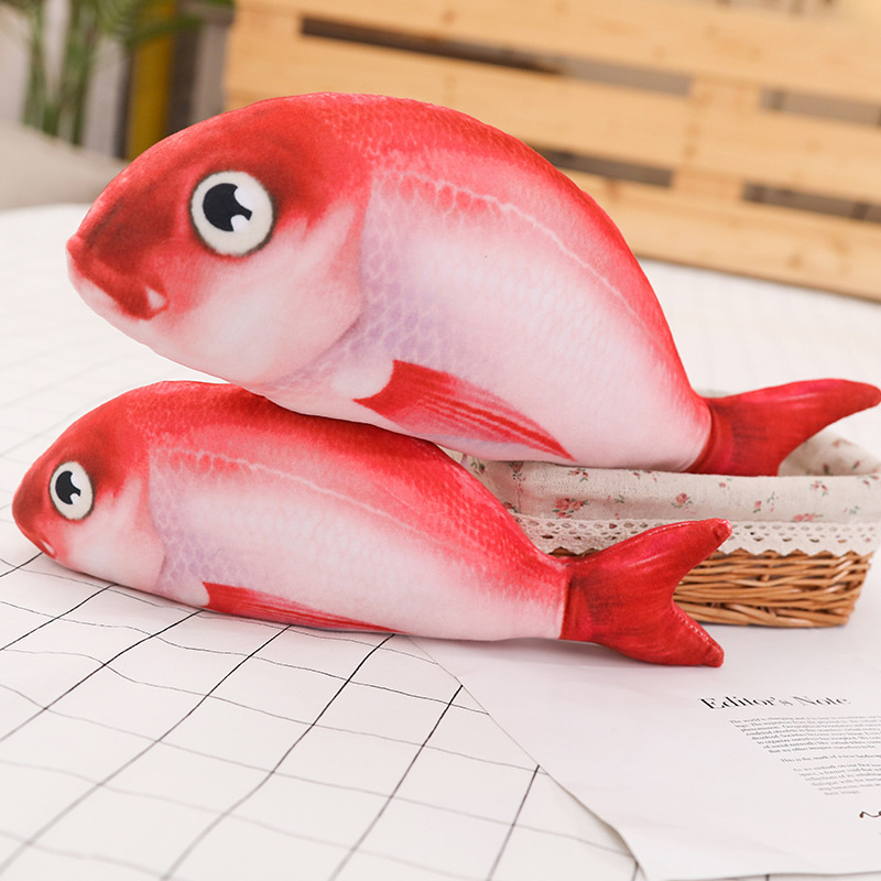 Sea Plushies Realistic Red Rockfish Plush Pillow - Perfect Cuddle Buddy Toy
